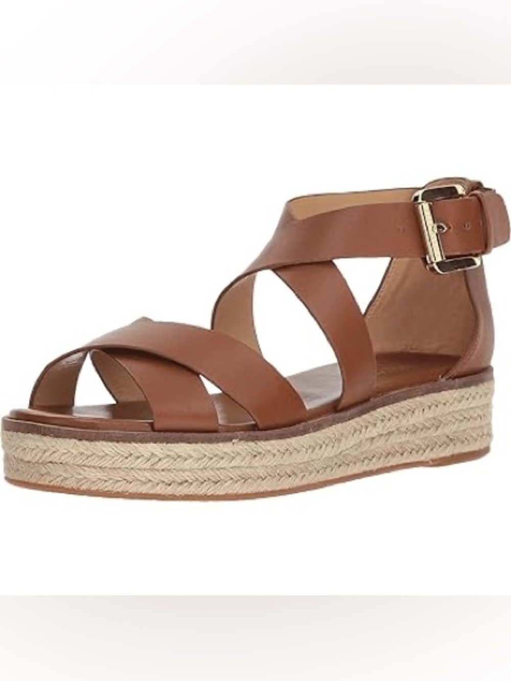 Michael Kors Darby Sandal • Cognac Brown Leather Espadrille Sandals